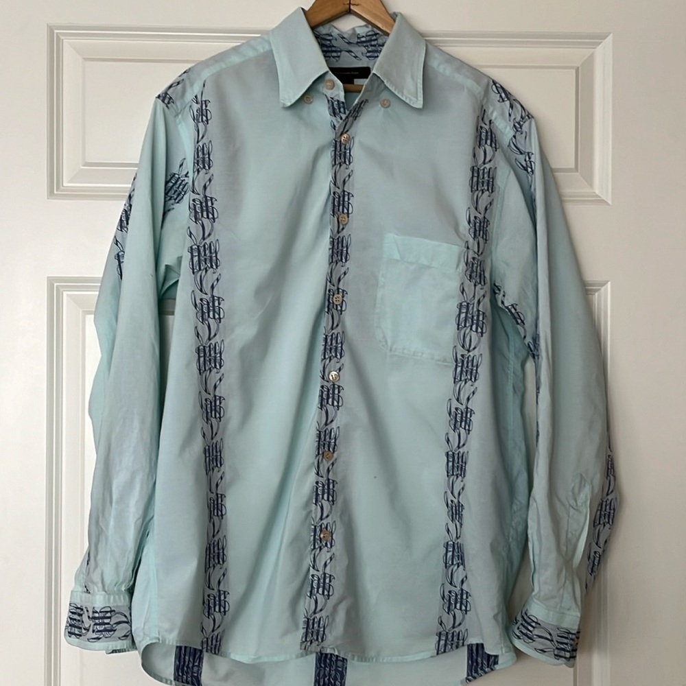 Ermenegildo Zenga blue patterned button down